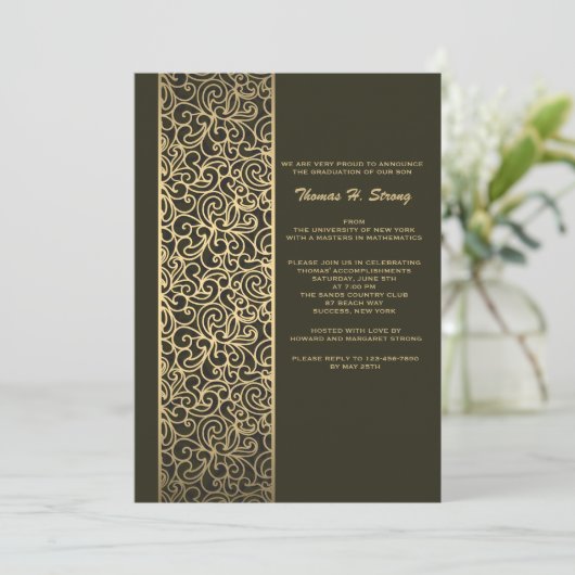 Invitation de graduation Glitzy (Debout devant)