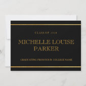Invitation de graduation Gold Black (Devant)