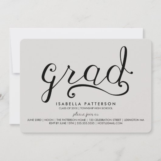 Invitation de graduation Grad Gred tendance (Devant)