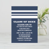 Invitation de graduation Gras Bleu/Blanc (Debout devant)