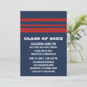 Invitation de graduation Gras Bleu/Rouge (Debout devant)
