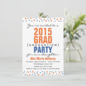 Invitation de Graduation Gras Moderne - Orange (Debout devant)