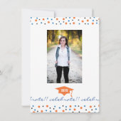 Invitation de Graduation Gras Moderne - Orange (Dos)