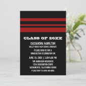 Invitation de graduation Gras Noir/Rouge (Debout devant)
