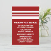 Invitation de graduation Gras Rouge/Blanc (Debout devant)