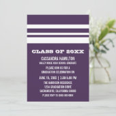 Invitation de graduation Gras Violet/Blanc (Debout devant)