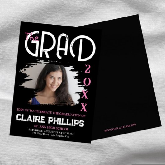 Invitation de Graduation Grunge