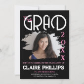 Invitation de Graduation Grunge (Devant)