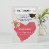 Invitation de graduation Médicale pour étudiant mo (Debout devant)