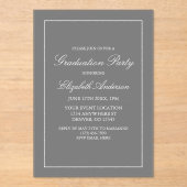 Invitation de graduation minimaliste en gris class (Recto)
