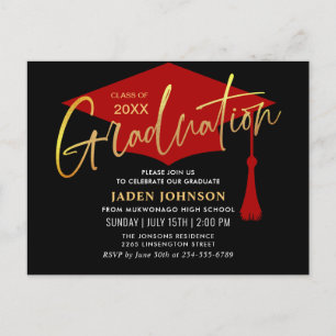 Invitation de graduation minimaliste moderne