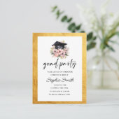 Invitation de graduation minimaliste, Or élégant (Debout devant)