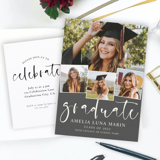 Invitation de graduation minimaliste simple modern