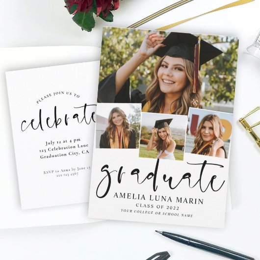 Invitation de graduation minimaliste simple modern