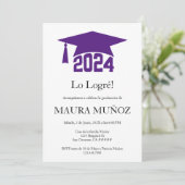 Invitation de graduation minimaliste violet (Debout devant)