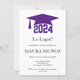 Invitation de graduation minimaliste violet