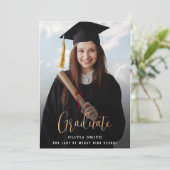 Invitation de graduation moderne avec photos en mé (Debout devant)