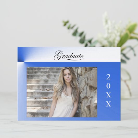 Invitation de graduation moderne Blue-ray avec Pho (Debout devant)