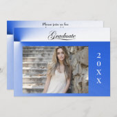 Invitation de graduation moderne Blue-ray avec Pho (Devant / Derrière)