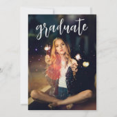 Invitation de graduation moderne chic noir et blan (Dos)