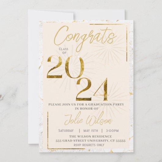 Invitation de graduation moderne Faire-part gradué (Devant)