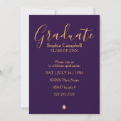 Invitation de graduation moderne violet (Dos)
