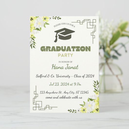 Invitation de graduation modifiable (Debout devant)