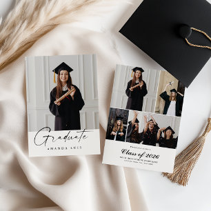 Invitation de graduation multi-photo moderne