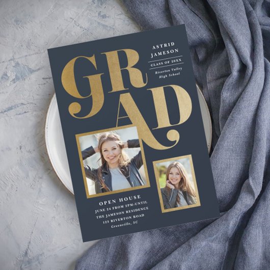 Invitation de graduation multiphoto