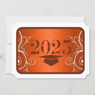 Invitation de graduation Orange and White Frame