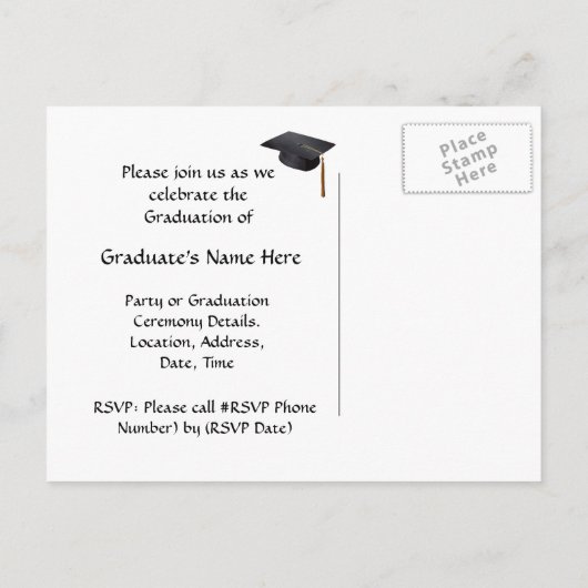 Invitation de graduation personnalisable (Dos)