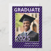 Invitation de graduation photo à thème violet (Devant)