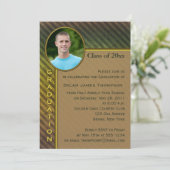 Invitation de graduation photo Brown et verte (Debout devant)