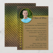 Invitation de graduation photo Brown et verte (Devant / Derrière)