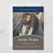 Invitation de graduation photo de classe minimale (Devant)