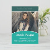 Invitation de graduation photo de classe minimale (Debout devant)