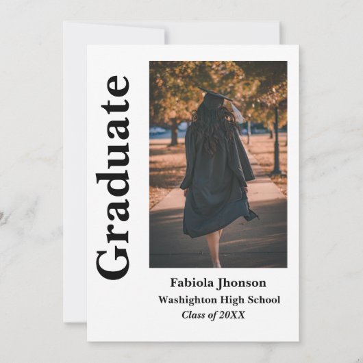 Invitation de graduation photo de script moderne (Devant)