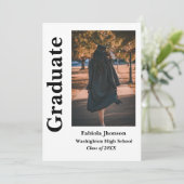 Invitation de graduation photo de script moderne (Debout devant)