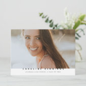 Invitation de graduation photo minimaliste moderne (Debout devant)