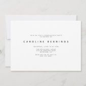 Invitation de graduation photo minimaliste moderne (Dos)