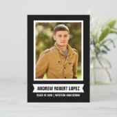 Invitation de graduation photo moderne (Debout devant)