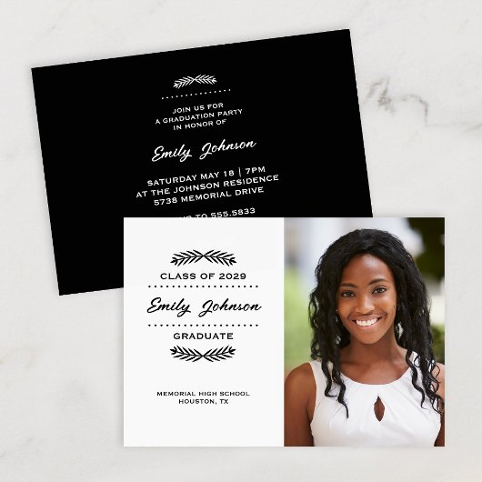 Invitation de graduation photo moderne