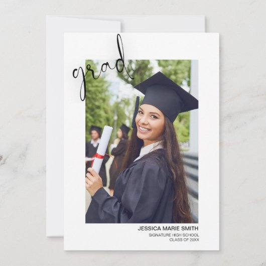 Invitation de graduation photo multiple moderne (Dos)