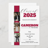 Invitation de graduation photo personnalisable (Devant / Derrière)