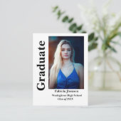 Invitation de graduation photo script minimaliste (Debout devant)