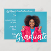 Invitation de Graduation Photo Script Moderne (Devant / Derrière)