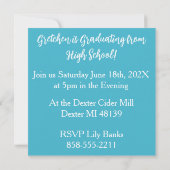Invitation de Graduation Photo Script Moderne (Dos)