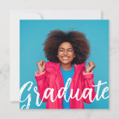 Invitation de Graduation Photo Script Moderne (Devant)