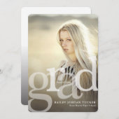 Invitation de graduation photo simple majuscule (Devant / Derrière)