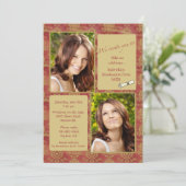 Invitation de graduation photo sur le ton des bijo (Debout devant)